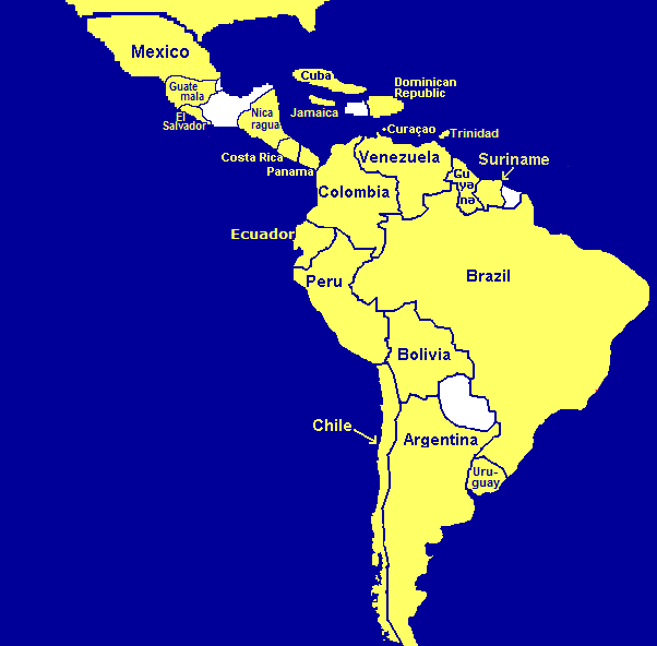 Middle And South America Map