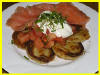 Potato cakes with smoked salmon