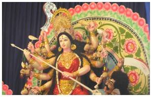 Durga kills all evil with her 10 hands