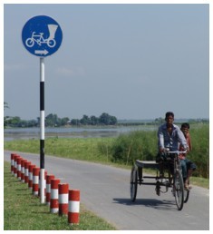 Watch out! Rickshaw path